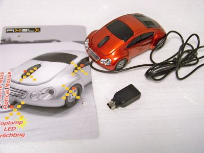 Dagproduct - Auto computermuis met led (roodbruin)