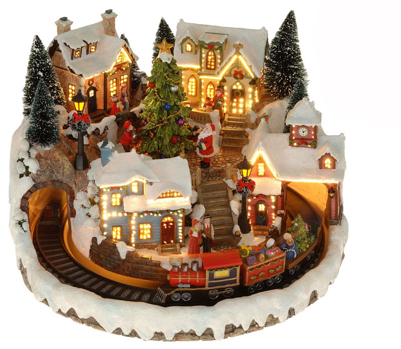 Dagproduct - Kersttafereel met rijdende trein