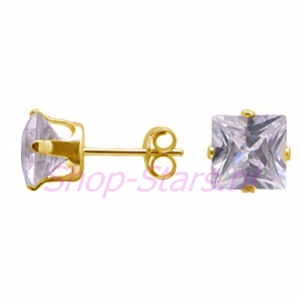 Dagproduct - Vierkante Gouden Stud Oorbellen 7mm Dagproduct - Vierkante Gouden Stud Oorbellen 7mm
