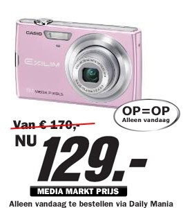 Daily Mania - Casio EX-Z250 Pink - Digitale fotocamera + extra accu en Casio tas