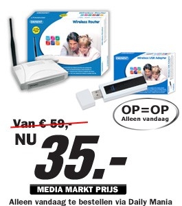 Daily Mania - Eminent EM4450 + EM4454 - Draadloze routerbundel Daily Mania - Eminent EM4450 + EM4454 - Draadloze routerbundel