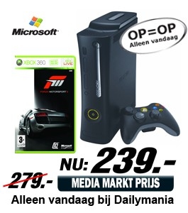 Daily Mania - Microsoft XBOX 360 Elite + Forza 3 - Gameconsole & spel Daily Mania - Microsoft XBOX 360 Elite + Forza 3 - Gameconsole & spel