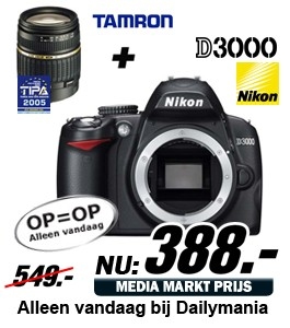 Daily Mania - Nikon D3000 Body + Tamron 18-200MM - Digitale spiegelreflexcamera met zoomlens