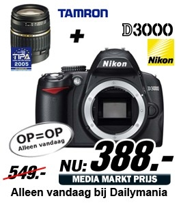 Daily Mania - Nikon D3000 Body + Tamron 18-200MM - Digitale spiegelreflexcamera met zoomlens Daily Mania - Nikon D3000 Body + Tamron 18-200MM - Digitale spiegelreflexcamera met zoomlens