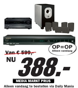 Daily Mania - Onkyo TX-SR307B + Onkyo DV-P406B + JBL SCS140 - High end Home Cinema systeem Daily Mania - Onkyo TX-SR307B + Onkyo DV-P406B + JBL SCS140 - High end Home Cinema systeem