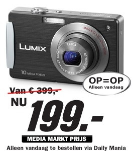 Daily Mania - Panasonic Digitale compactcamera - FX500 zwart + UltraII 4GB SD-kaart