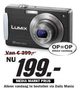 Daily Mania - Panasonic Digitale compactcamera - FX500 zwart + UltraII 4GB SD-kaart Daily Mania - Panasonic Digitale compactcamera - FX500 zwart + UltraII 4GB SD-kaart