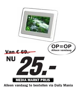 Daily Mania - Q-Media 7" SD/MMC White - Digitaal fotolijstje