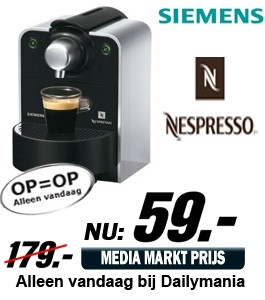 Daily Mania - Siemens TK 30N01 - Nespresso apparaat Daily Mania - Siemens TK 30N01 - Nespresso apparaat