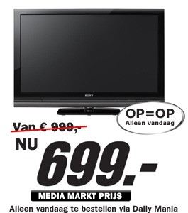 Daily Mania - Sony KDL 40 V 4000 - Full HD LCD televisie Daily Mania - Sony KDL 40 V 4000 - Full HD LCD televisie