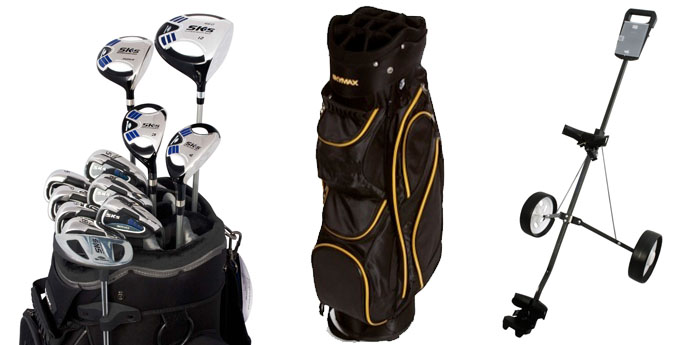 Day Dealers - Complete golfset Skymax, Full set clubs (M/V - RH/LH) cart bag en trolley