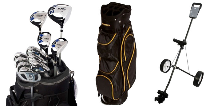 Day Dealers - Complete golfset Skymax, Full set clubs (M/V - RH/LH) cart bag en trolley Day Dealers - Complete golfset Skymax, Full set clubs (M/V - RH/LH) cart bag en trolley