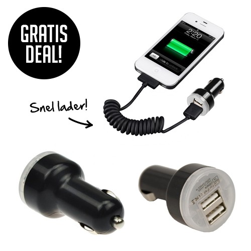 Day Dealers - GRATIS: DUAL USB Autolader Day Dealers - GRATIS: DUAL USB Autolader
