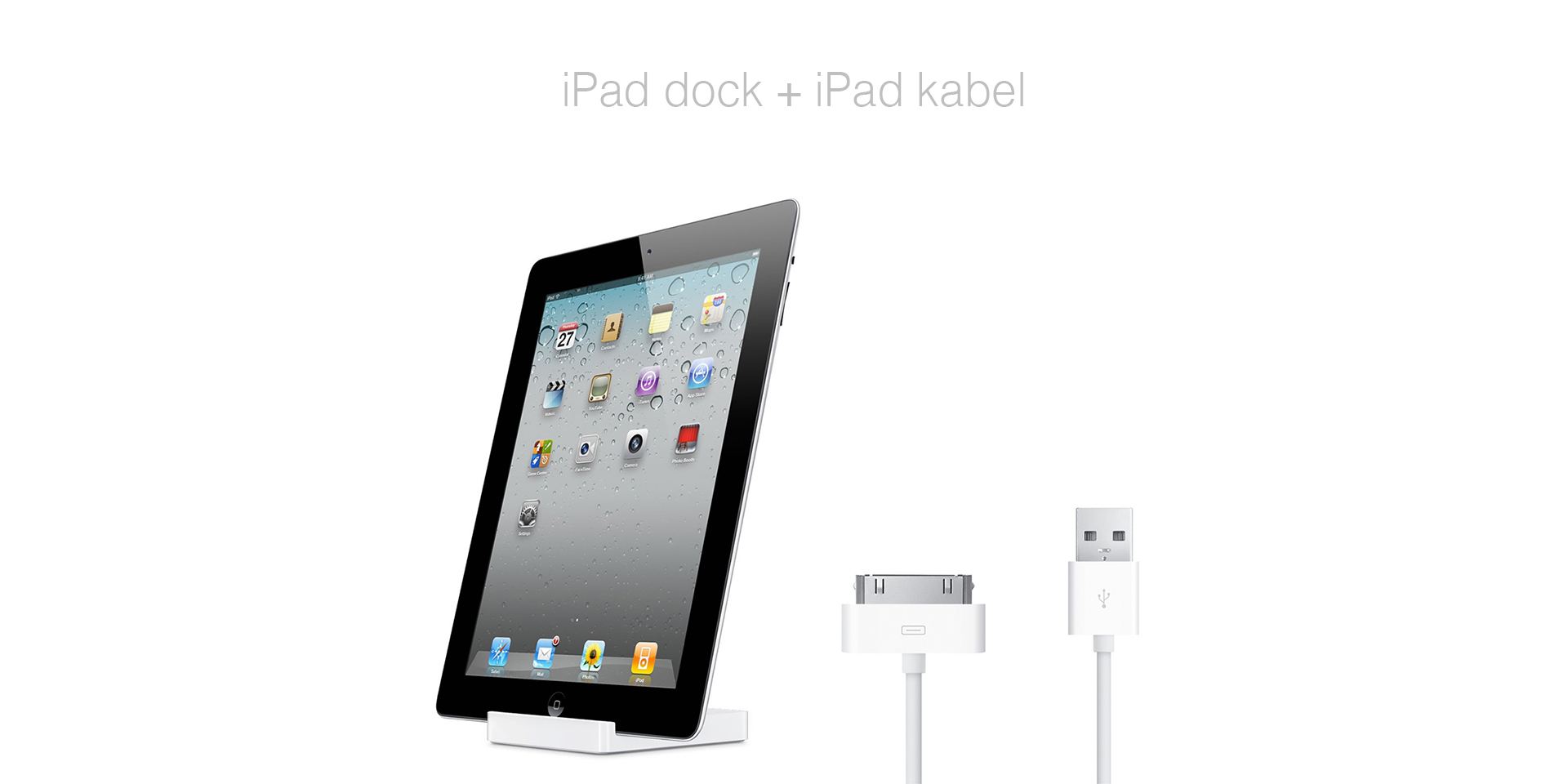 Day Dealers - iPad docking station + data kabel (2 meter kabel)