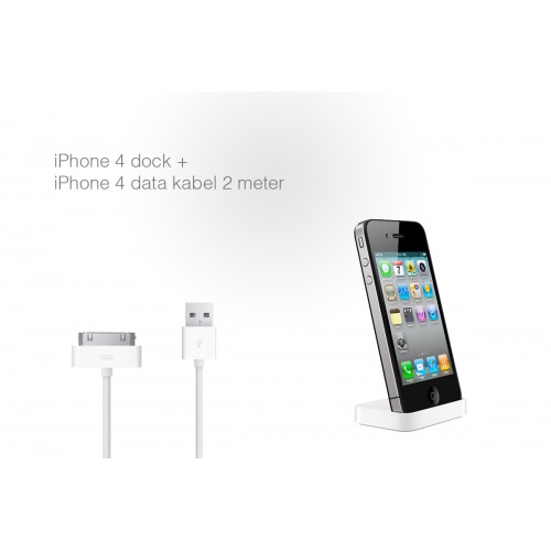 Day Dealers - iPhone 4 dock + 2 meter kabel Day Dealers - iPhone 4 dock + 2 meter kabel
