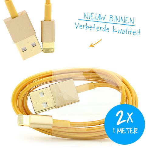 Day Dealers - iPhone 5/5s 1meter kabel goud - 2 stuks