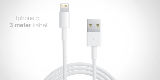 Day Dealers - iPhone 5 Deal: 3 meter kabel voor iPhone 5!