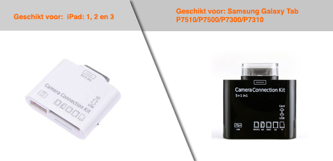 Day Dealers - NERGENS GOEDKOPER: 5 in 1 iPad Camera connection kit/ Galaxy Tab