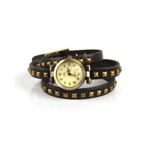 Day Dealers - Stoer leren vintage Horloge