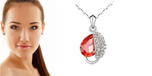 Day Dealers - Swarovski Elements Ketting + Hanger, kleur Oranje Day Dealers - Swarovski Elements Ketting + Hanger, kleur Oranje