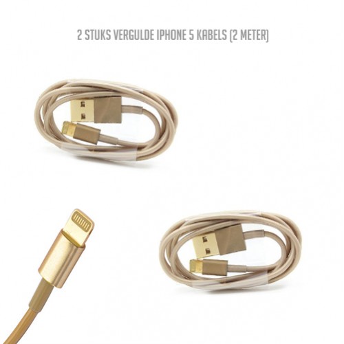 Deal Chimp - 2 * 2 meter kabel iPhone 5/ 5S/ 5C (Verguld!)