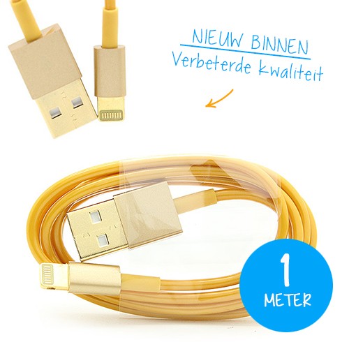 Deal Chimp - iPhone 5/5s 1meter kabel goud Deal Chimp - iPhone 5/5s 1meter kabel goud