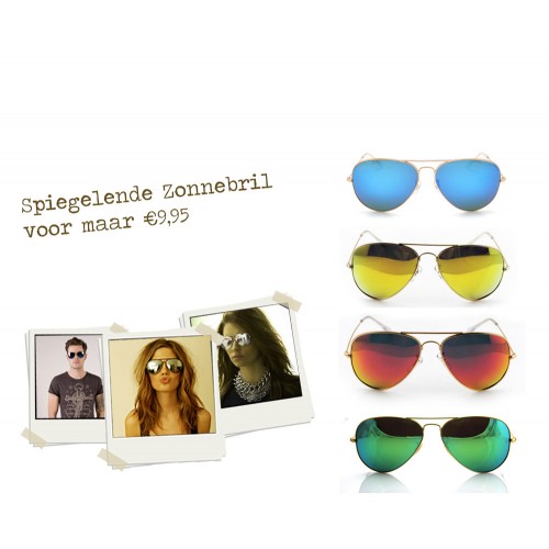 Deal Chimp - Spiegelende aviator zonnebrillen in 4 kleuren Deal Chimp - Spiegelende aviator zonnebrillen in 4 kleuren