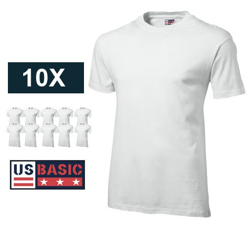 Deal Digger - 10 X Witte Ronde Hals T-shirts Van Us Basic: Deal Digger - 10 X Witte Ronde Hals T-shirts Van Us Basic: