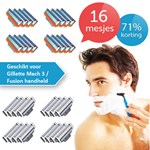 Deal Digger - 16 X  Scheermesjes Geschikt Voor Fusion Handheld Of Gillette Mach 3.