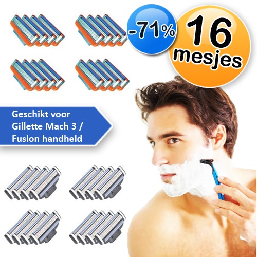 Deal Digger - 16 X Scheermesjes Geschikt Voor Gillette Mach 3 Of Fusion Handheld Deal Digger - 16 X Scheermesjes Geschikt Voor Gillette Mach 3 Of Fusion Handheld