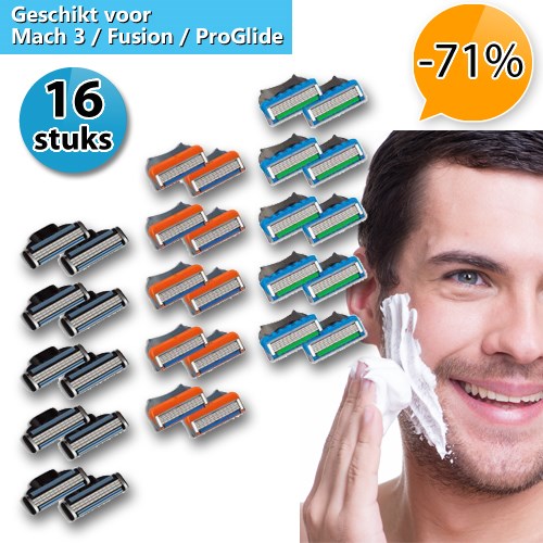 Deal Digger - 16-Pack Scheermesjes Voor Gillette Mach 3 / Fusion / Proglide