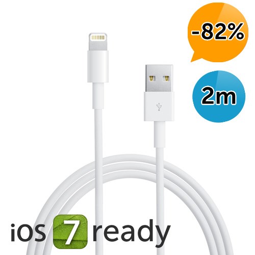 Deal Digger - 2 Meter Usb Lightning Kabel (Ios 7 Ready)