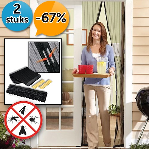 Deal Digger - 2 X Hordeur Zelfsluitend Magnetisch Muggenscherm: