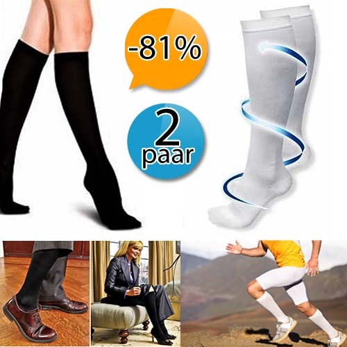 Deal Digger - 2 X Paar Therapeutische Compressiesokken (Voor Mannen & Vrouwen)