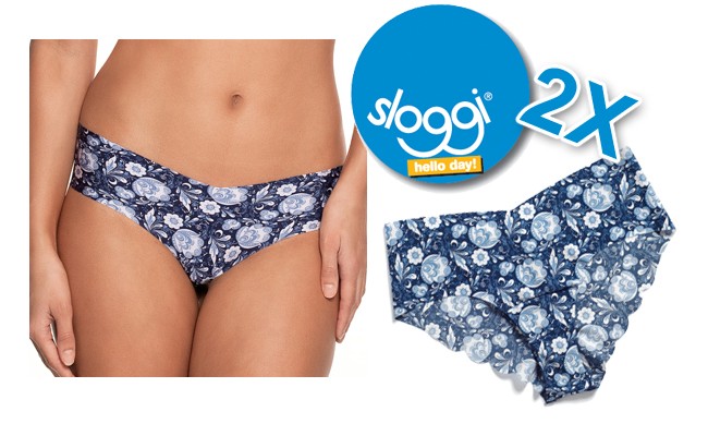 Deal Digger - 2 X Sloggi Blue Flower Hipster