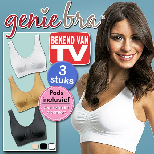 Deal Digger - 3 X Genie Bra Met Ondersteunende Pads: Deal Digger - 3 X Genie Bra Met Ondersteunende Pads: