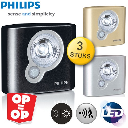 Deal Digger - 3 X Philips Spoton Ultra Met Bewegingssensor