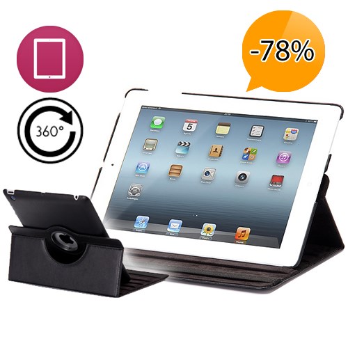 Deal Digger - 360 Graden Roterende (Kunst)leren Case-en-standaard-in-1 Voor Je Ipad