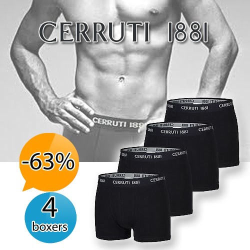 Deal Digger - 4 X Zwarte Topkwaliteit Boxershorts Van Cerruti