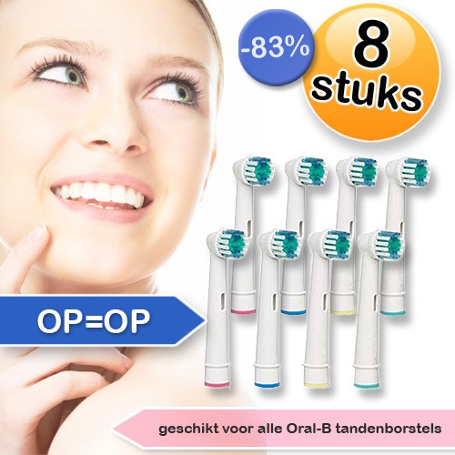 Deal Digger - 8 X Opzetborstels Voor Oral-b Elektrische Tandenborstels