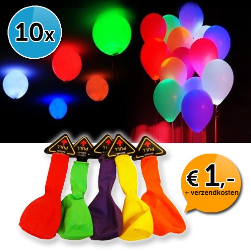 Deal Digger - Eurodeal - 10 X Gekleurde Led Ballonnen - Voor Elke Feestelijke Gelegenheid