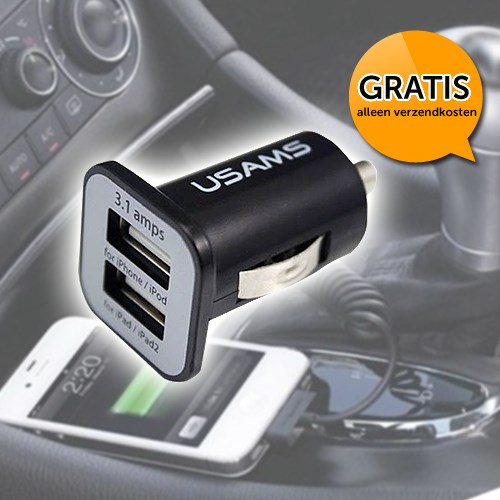 Deal Digger - Gratis - Dual Poort Usb Autolader