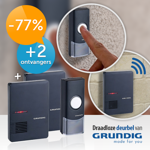 Deal Digger - Grundig Draadloze Deurbel Met 2 Ontvangers Voor De Prijs Van 1: