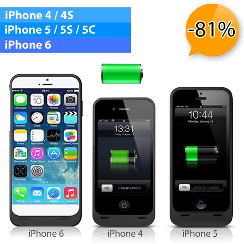 Deal Digger - Iphone 4/4S, 5/5S/5C En 6 Battery Case