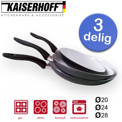 Deal Digger - Kaiserhoff 3-Delige Keramische Pannenset Deal Digger - Kaiserhoff 3-Delige Keramische Pannenset