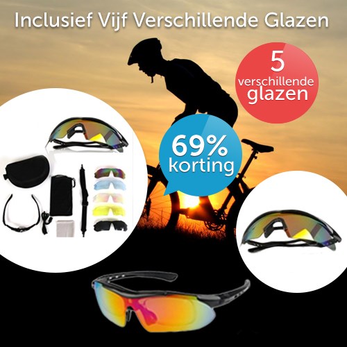 Deal Digger - Luxe Lichtgewicht Outdoor Sportbril Plus 5 Gekleurde Glazen