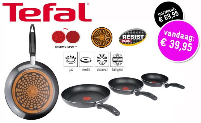 Deal Digger - Tefal One Koekenpannenset Met Thermo-spot