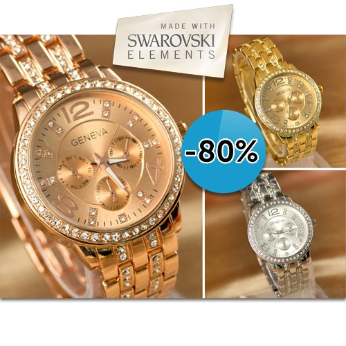 Deal Digger - Uniek Geneva Horloge Met Swarovski Elements