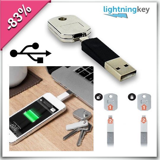 Deal Digger - Usb - Lightning Sleutelhanger Oplader: