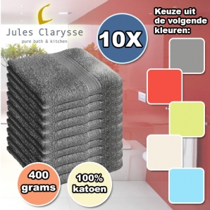 Deal Donkey - 10 Jules Clarysse Zachte Badhanddoeken 400 Grams